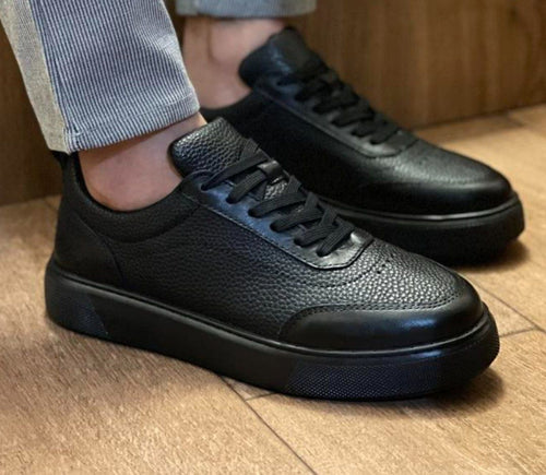 Basket en cuir homme