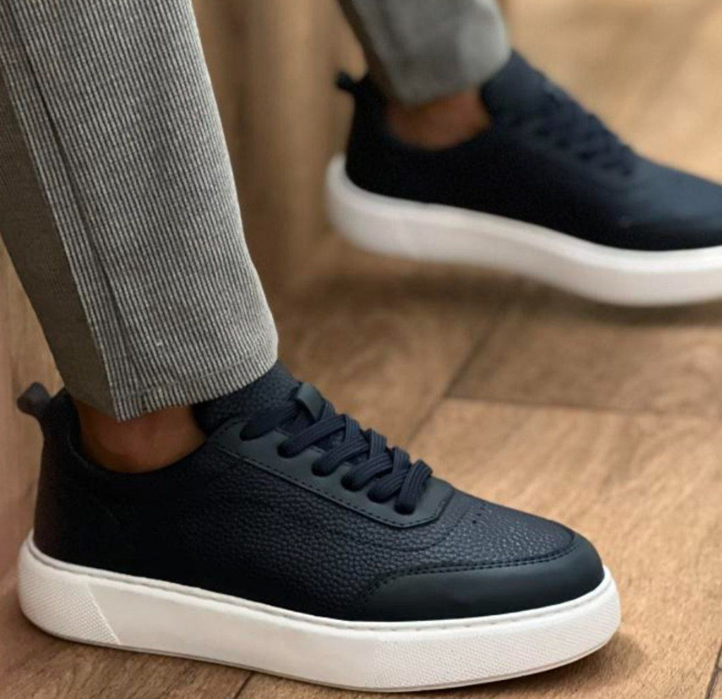 Basket en cuir homme