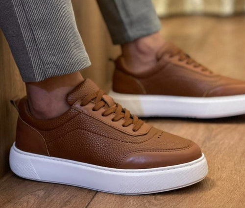 Basket en cuir homme