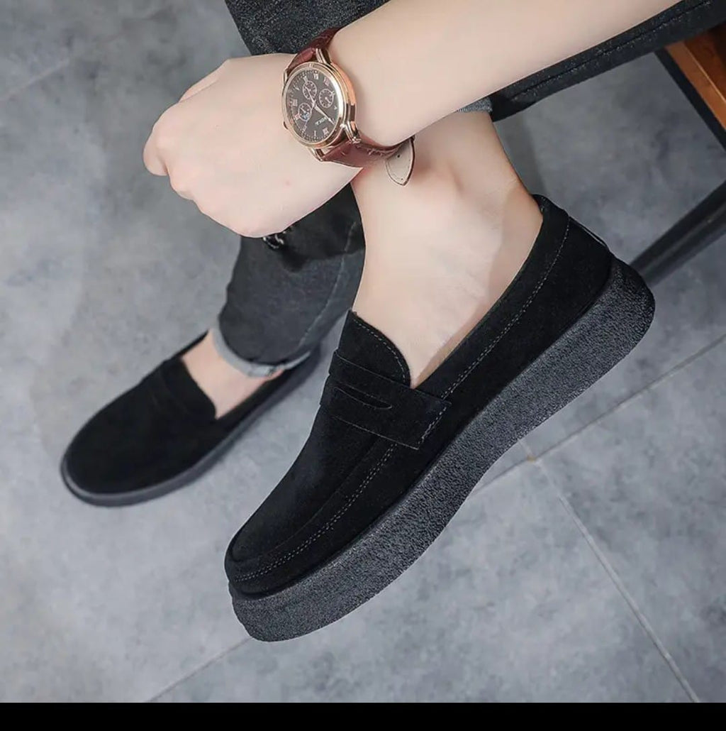 Mocassins à boucle en daim