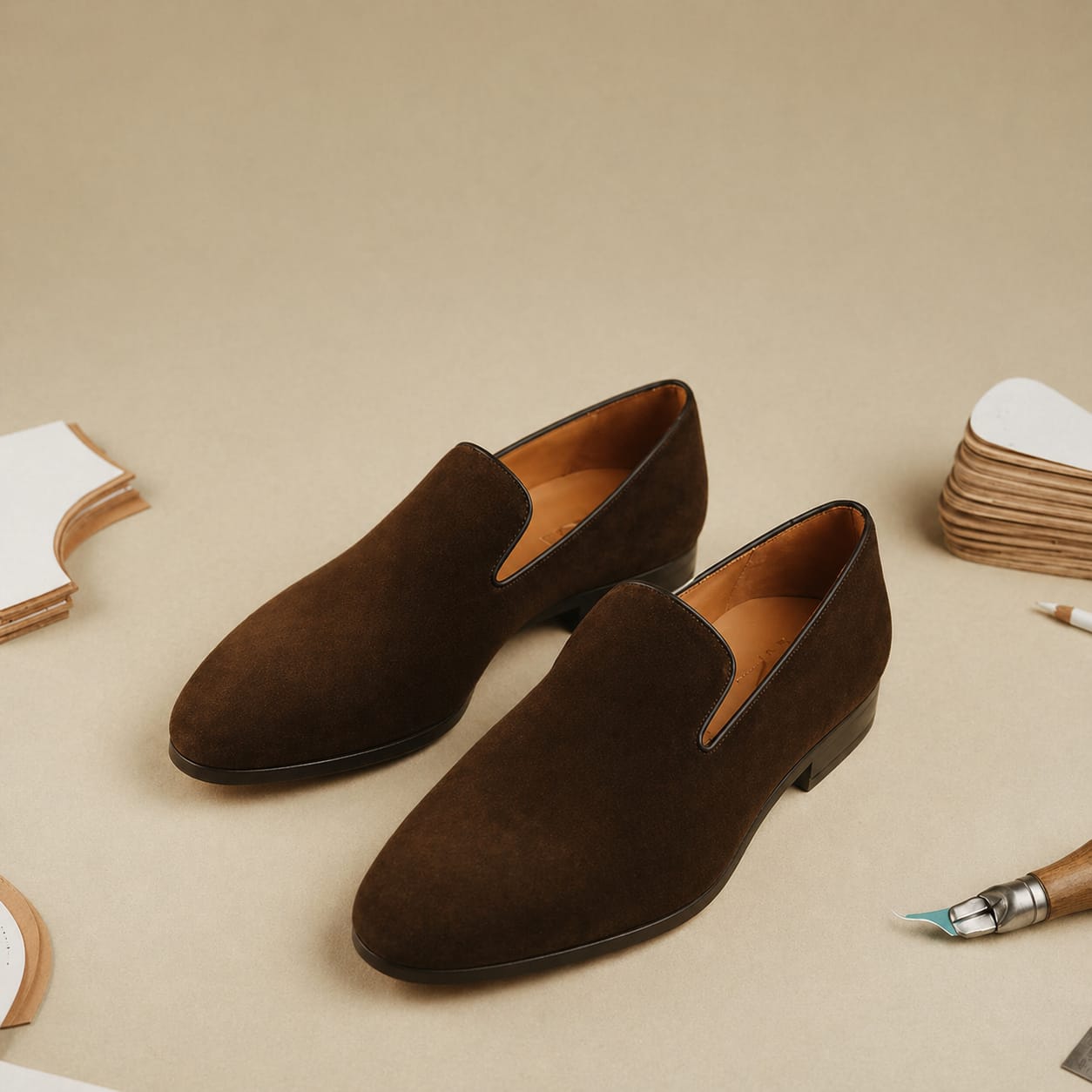 Luca Mocassin sleepers en daim