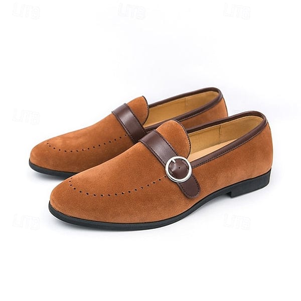 Mocassins à boucle en daim