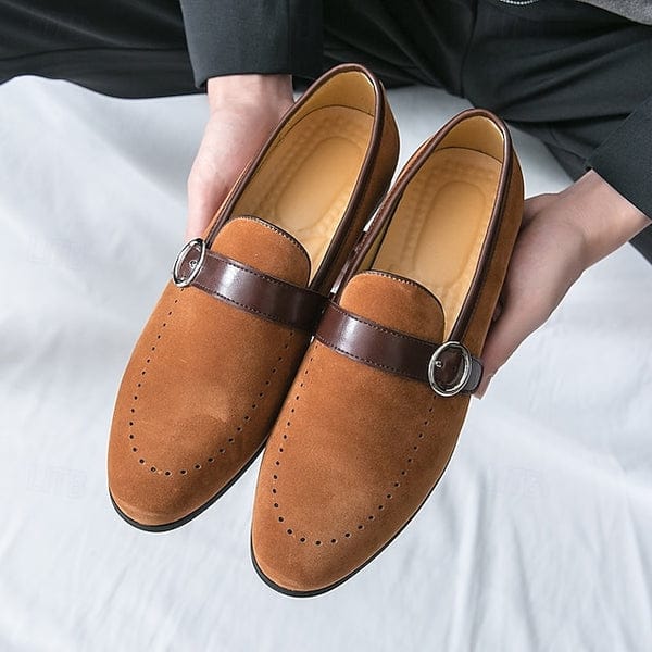 Mocassins à boucle en daim