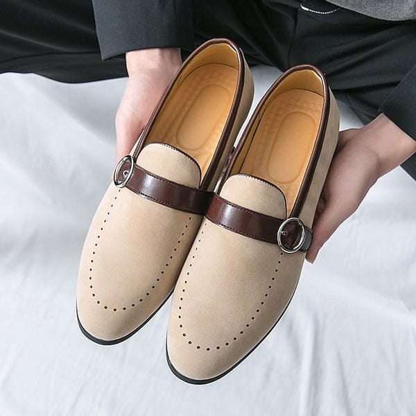 Mocassins à boucle en daim