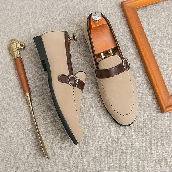 Mocassins à boucle en daim